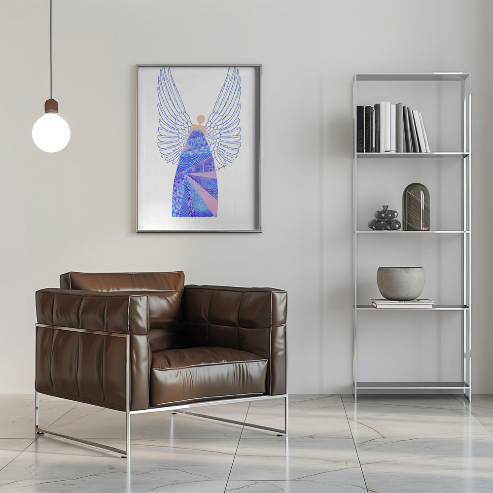 Tableau mural Ange en bleu sur toile