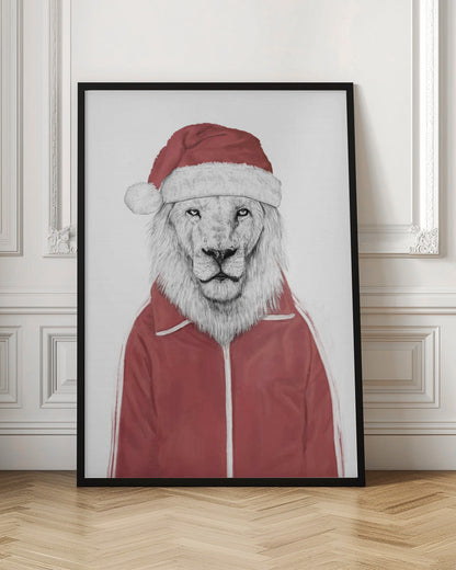 Décoration murale lion Père Noël