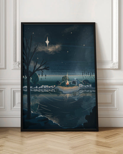 Décoration murale Noël Camping