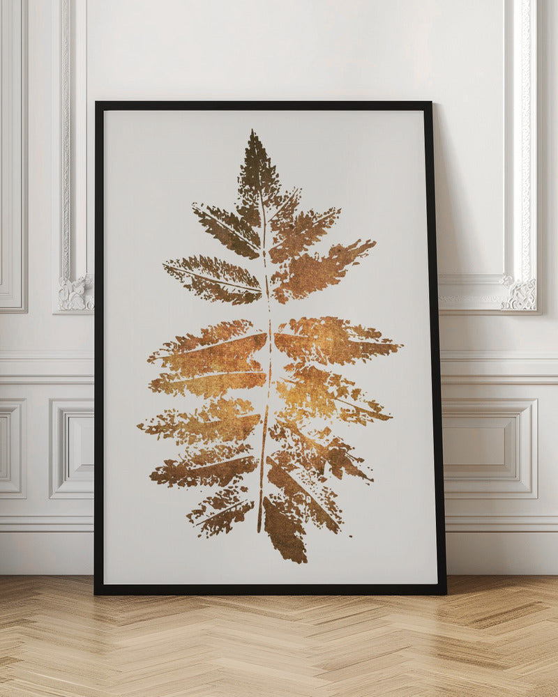 Décoration murale – Impression feuille de chêne (or)