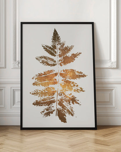 Décoration murale – Impression feuille de chêne (or)
