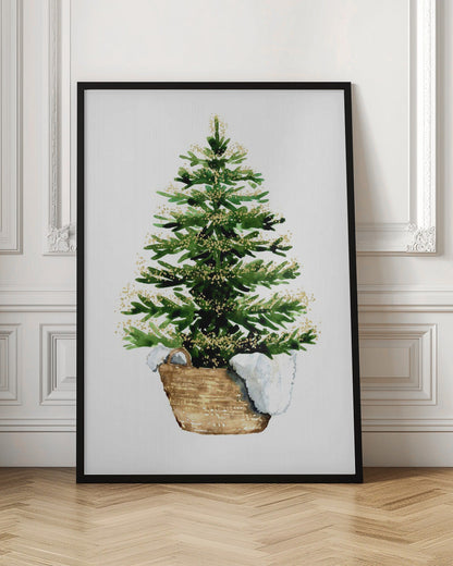Décoration murale Sapin de Noël cosy aquarelle (2) Impression sur toile