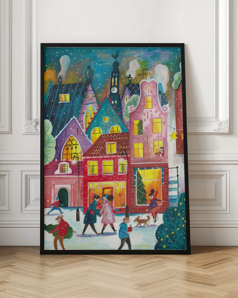Art mural Noël à Amsterdam Impression sur toile