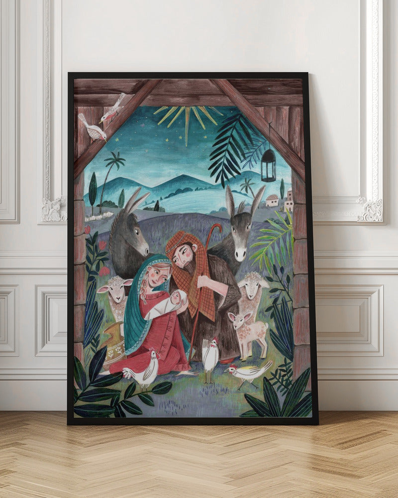Décoration murale Noël avec Marie et l'Enfant Jésus Impression sur toile