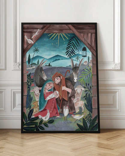 Décoration murale Noël avec Marie et l'Enfant Jésus Impression sur toile