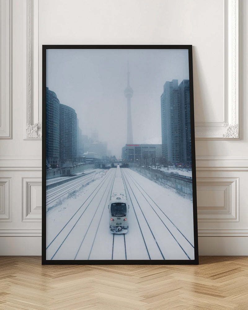Impression sur toile « Train et tempête »