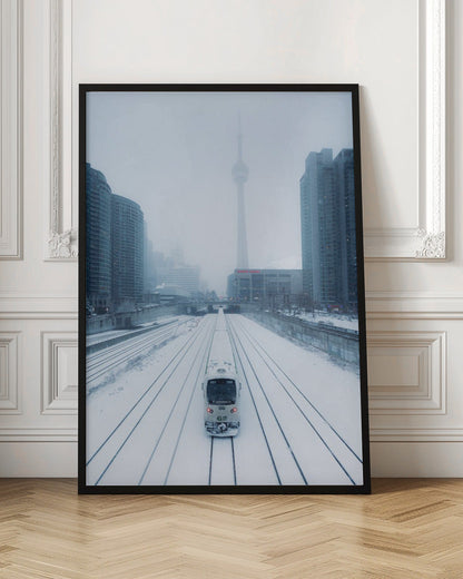 Impression sur toile « Train et tempête »
