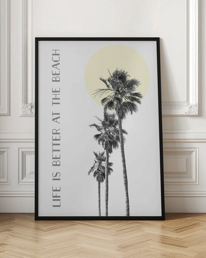 Décoration murale La vie est meilleure à la plage | palmiers