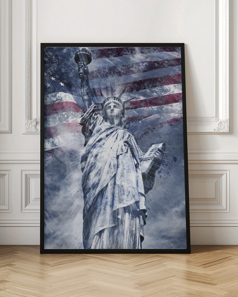 Décor mural Art moderne STATUE DE LA LIBERTÉ | bleu