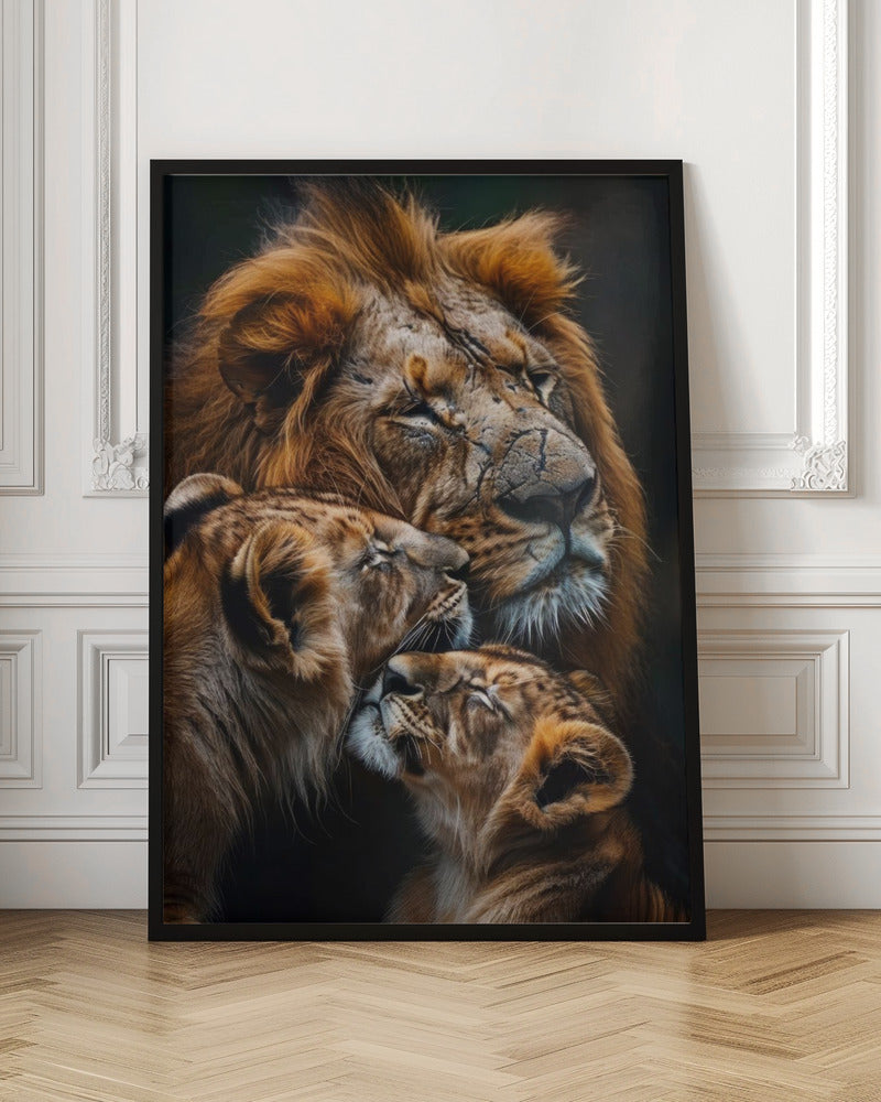 Affiche murale Famille de lions 2
