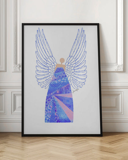 Tableau mural Ange en bleu sur toile