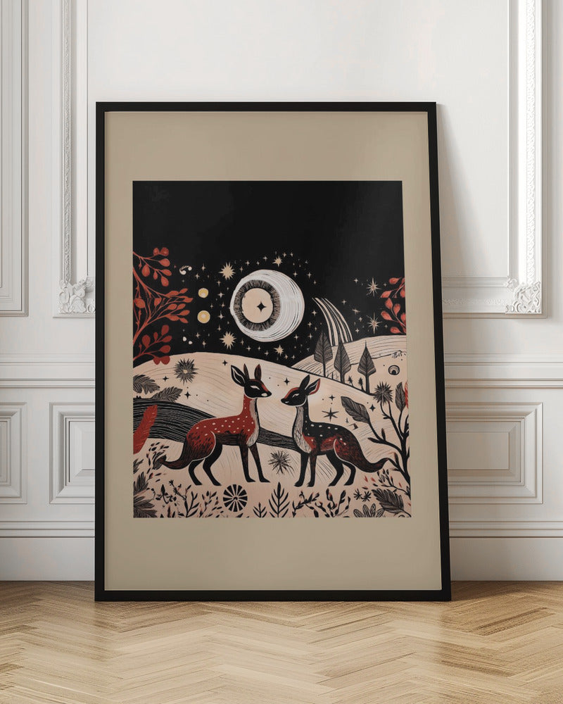 Art mural scandinave Folk et Tricot : Folklore Holiday 2 Impression sur toile