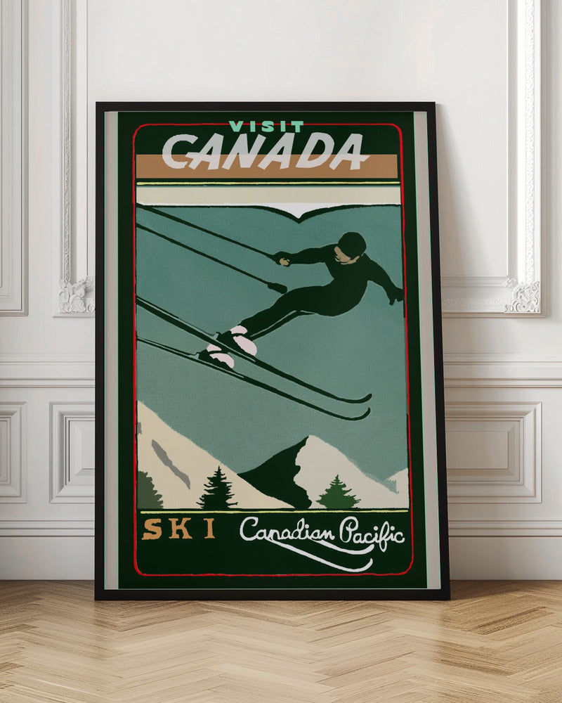 Décoration murale Tourisme d'hiver : Affiche vintage Ski Canada