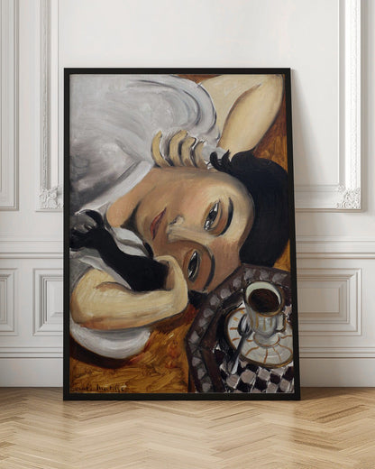 Art mural Lorette Con Una Tazza Di Caffe 1916