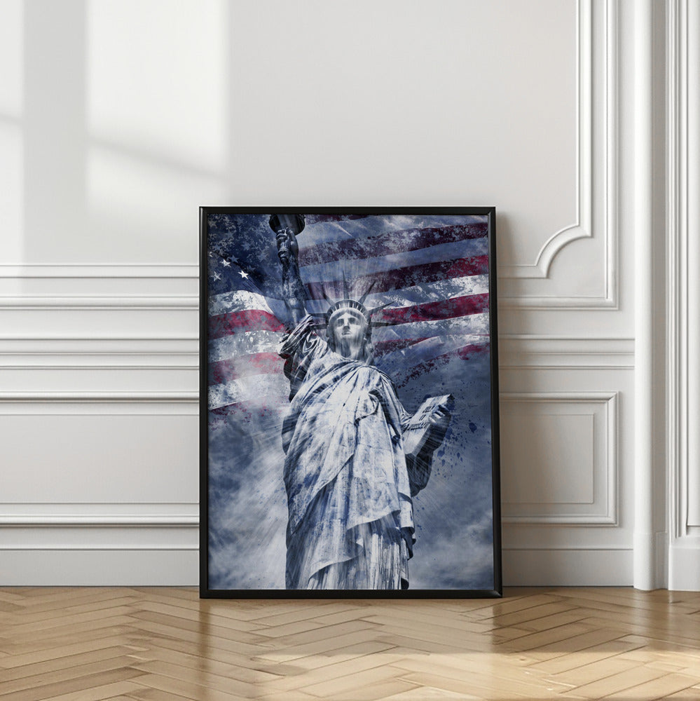 Décor mural Art moderne STATUE DE LA LIBERTÉ | bleu