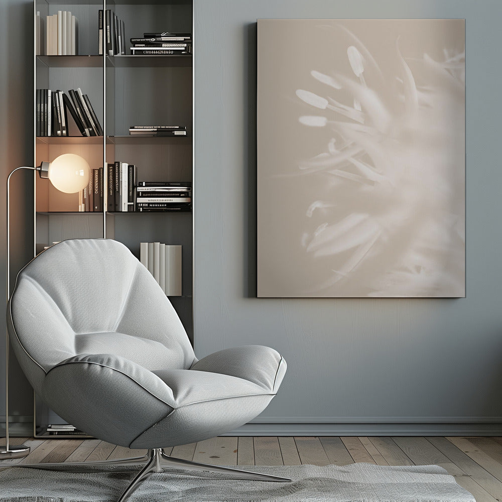 Art mural Fleur Beige_1