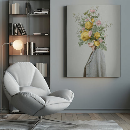 Art mural Bouquet jaune
