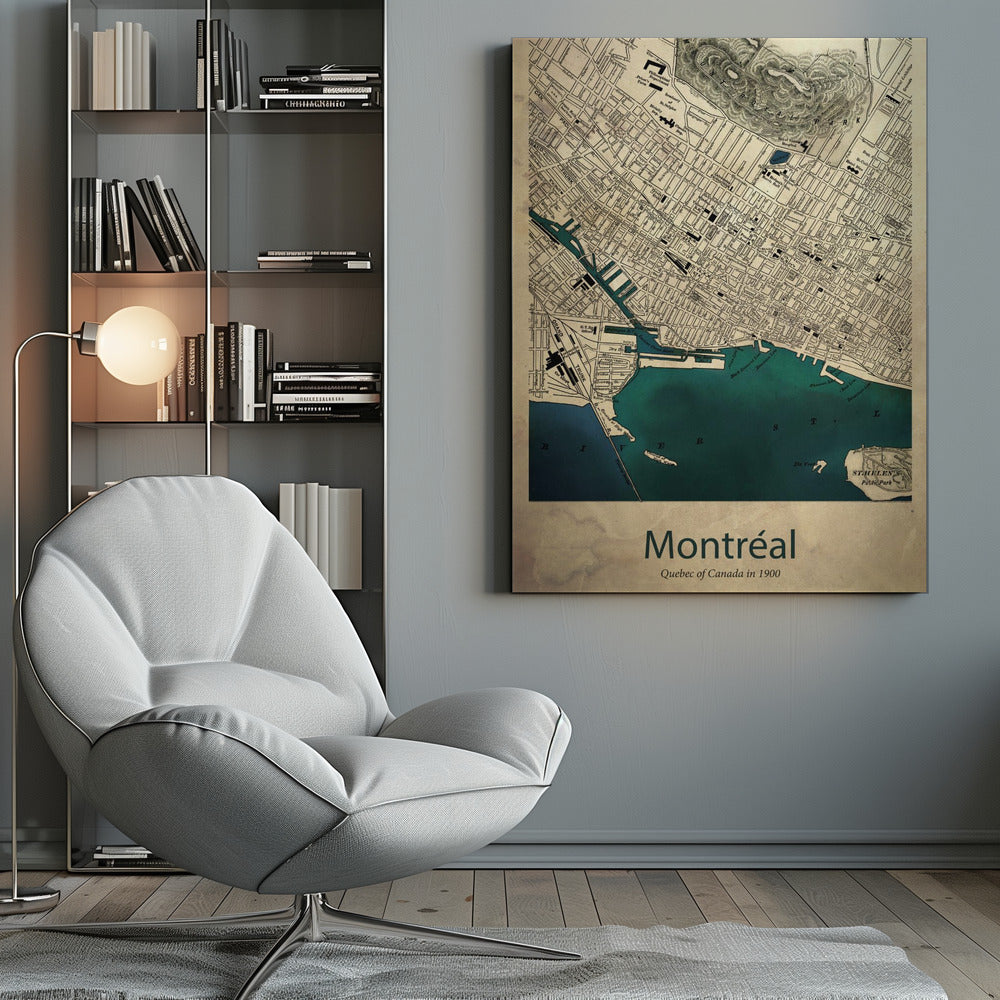 Carte de Montréal décorative