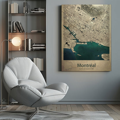 Carte de Montréal décorative