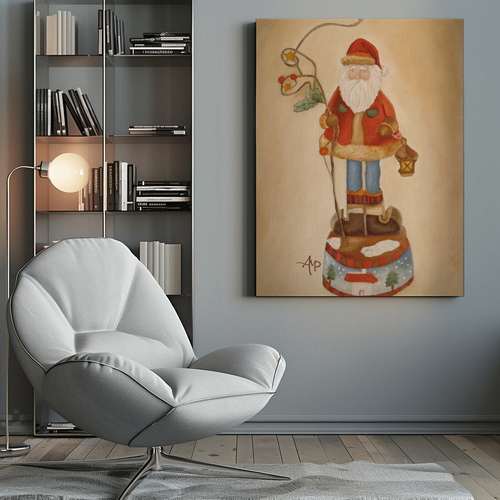 Décoration murale Le Père Noël arrive