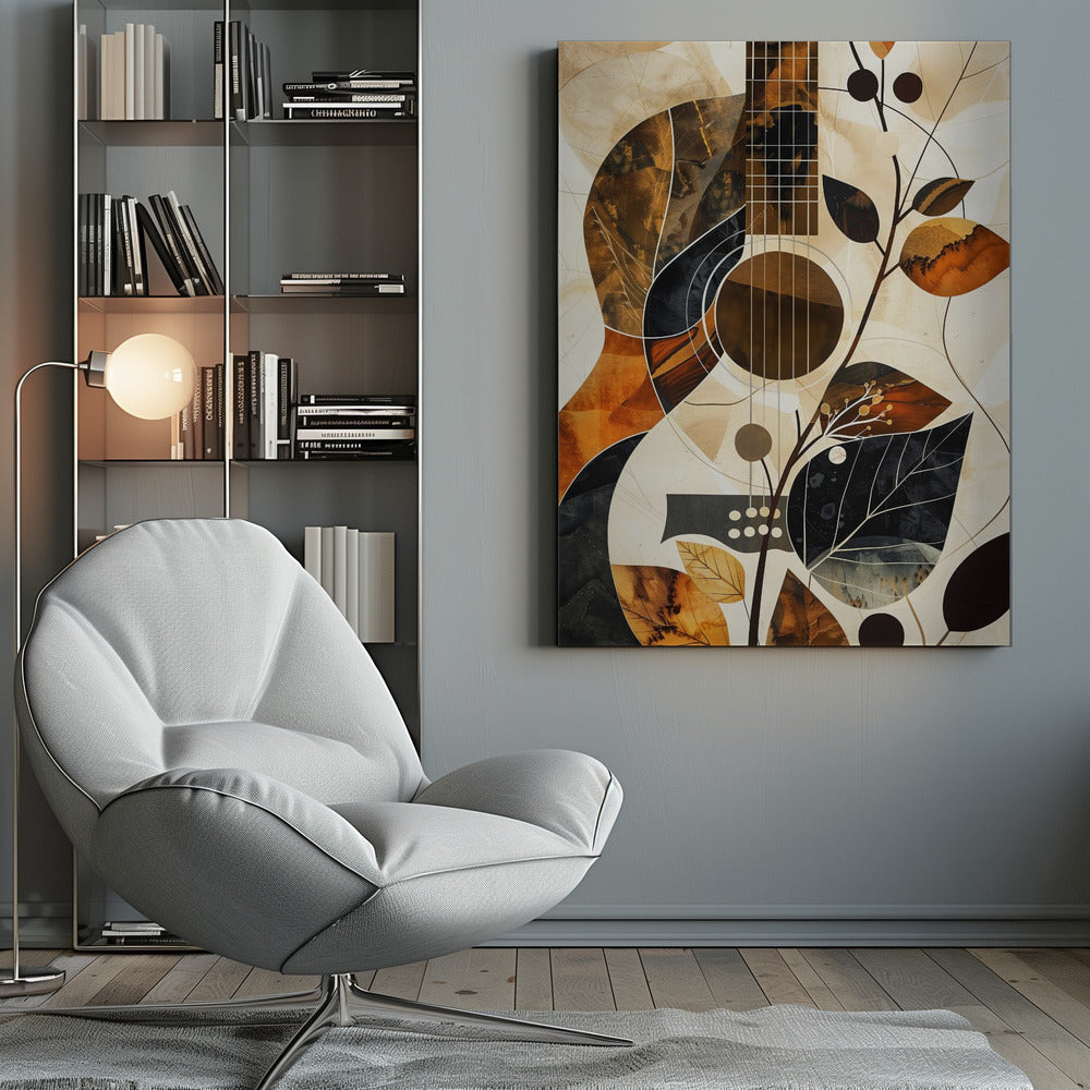 Collage guitare musicale (1) Impression sur toile