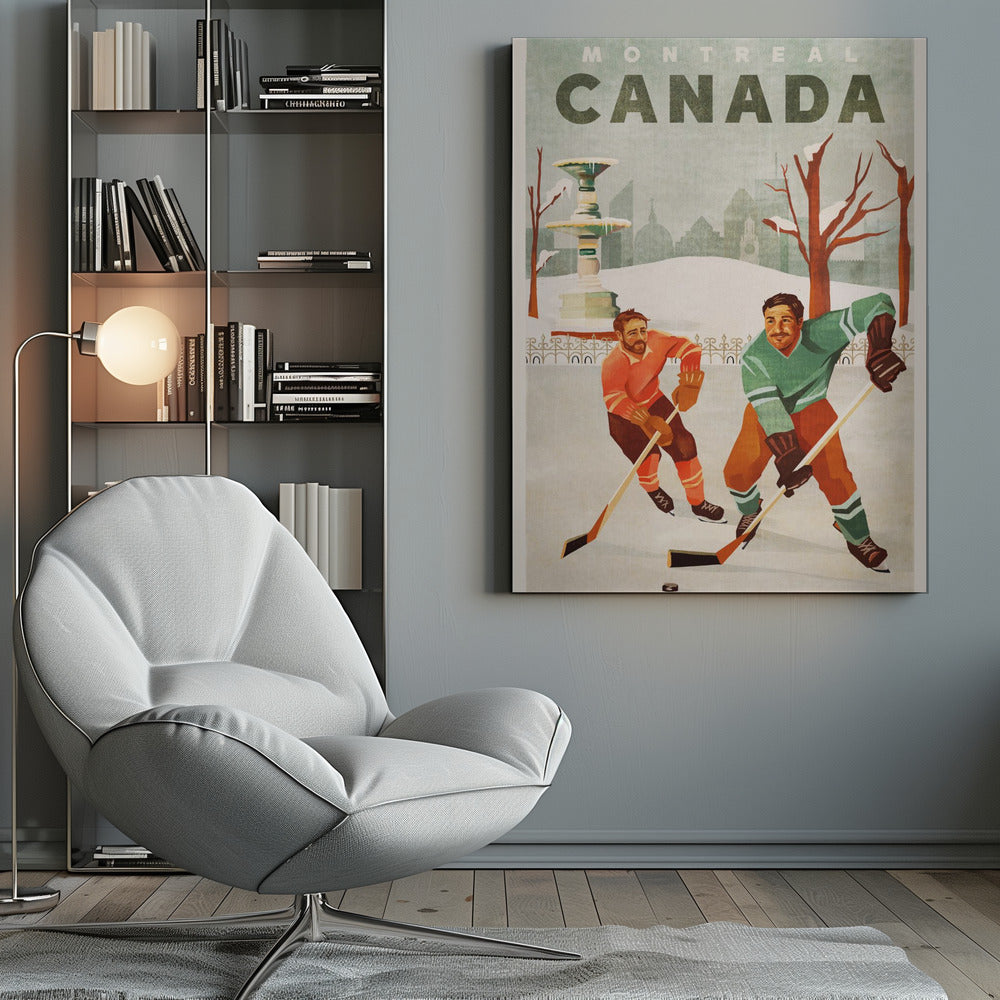 Art mural Montréal Canada Hockey sur étang
