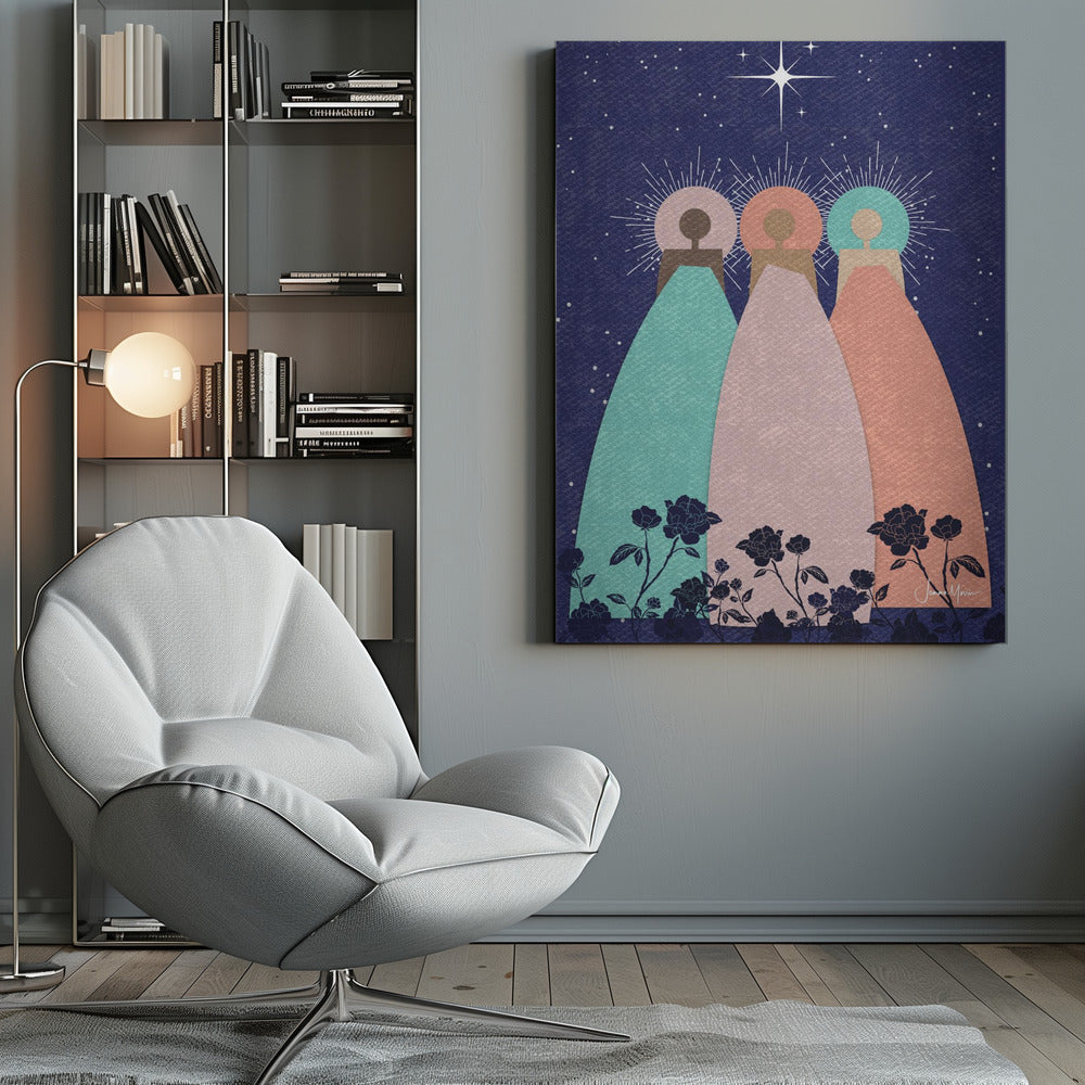 Décoration murale toile imprimée « Trois Esprits Guides »