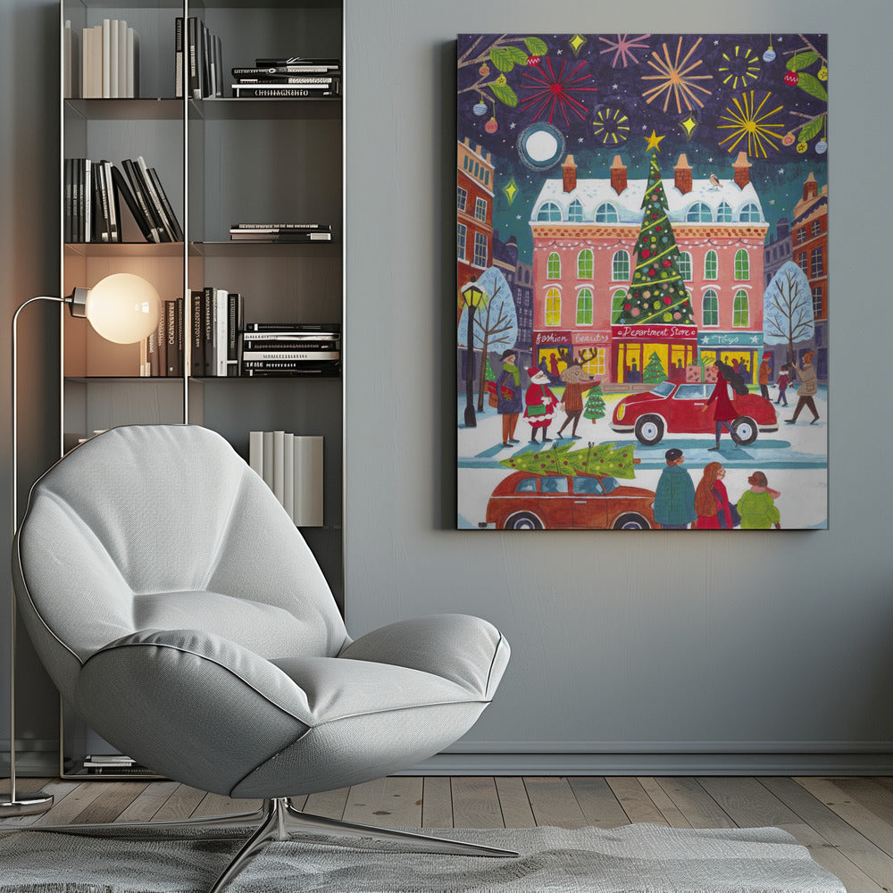 Tableau sur toile Noël en ville