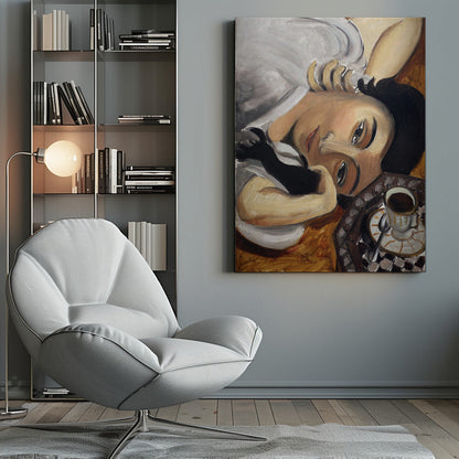 Art mural Lorette Con Una Tazza Di Caffe 1916