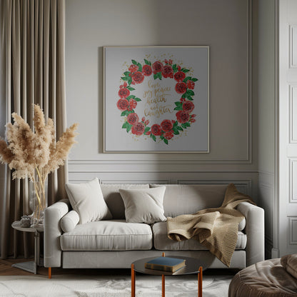 Décoration murale Couronne de vœux de roses rouges anglaises