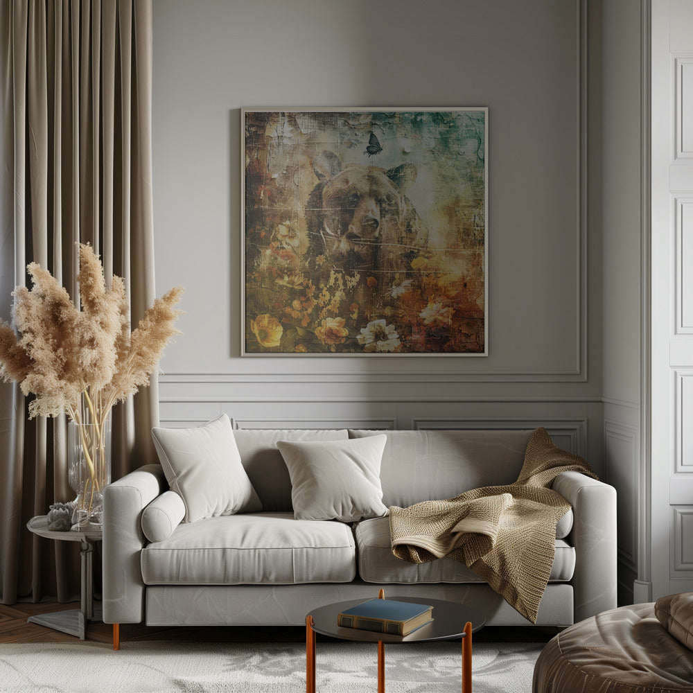 Art mural Animaux floraux Illustration d'art vintage 06
