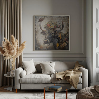 Art mural Fleurs Animaux Illustration vintage 09