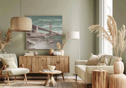 Décoration murale PONT GOLDEN GATE Côte Impression | style urbain vintage