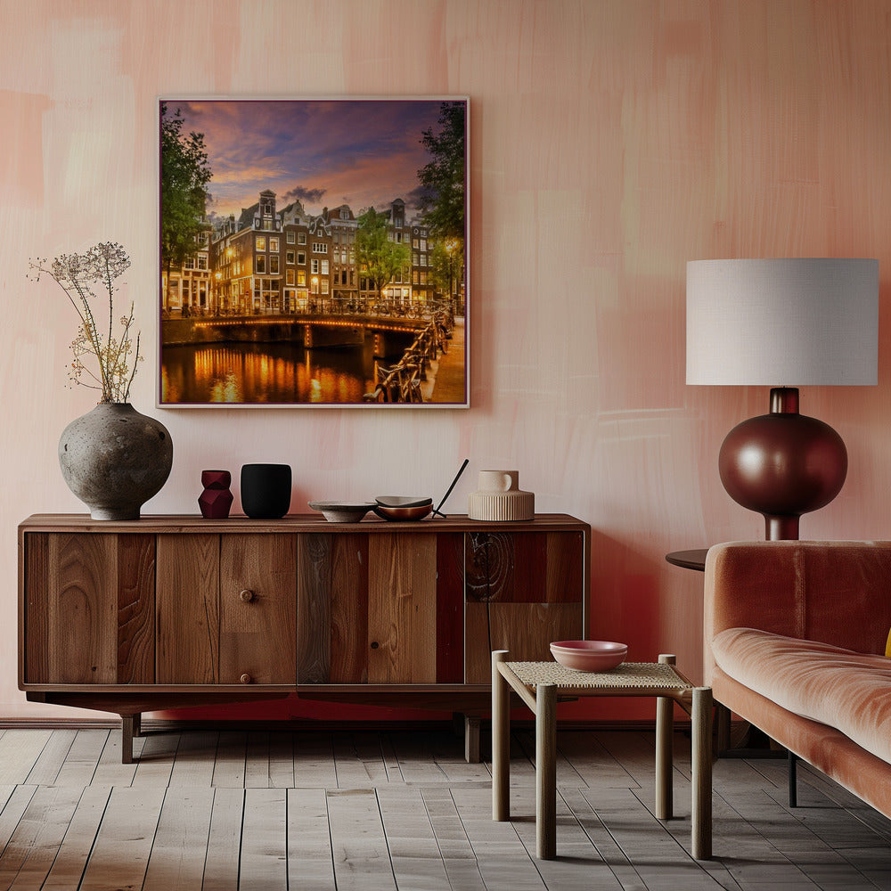 Art mural AMSTERDAM Impression idyllique du Singel