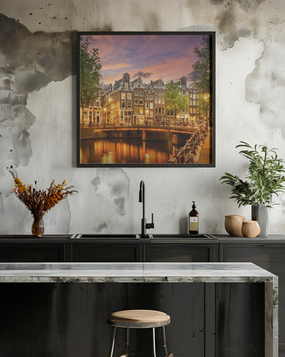 Art mural AMSTERDAM Impression idyllique du Singel