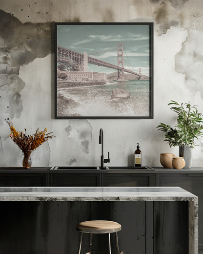 Décoration murale PONT GOLDEN GATE Côte Impression | style urbain vintage