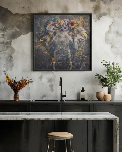 Art mural Éléphant Animal Illustration vintage Art mural 01