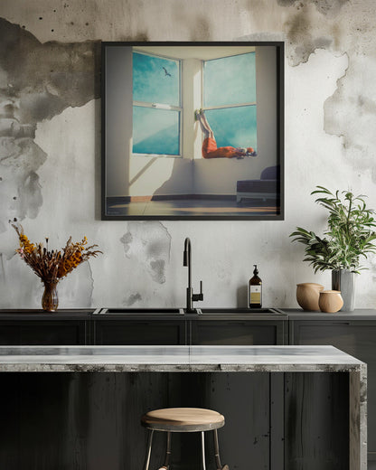 Art mural pièce avec vue