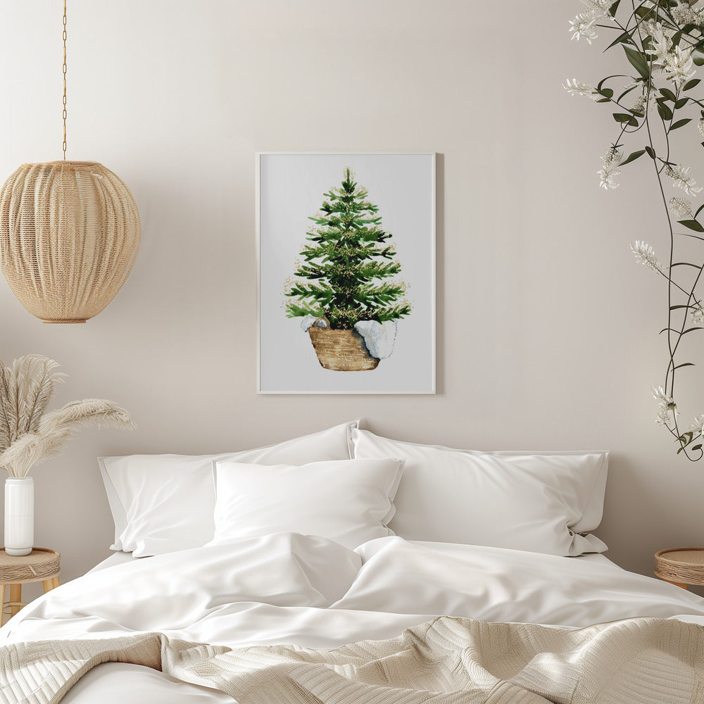 Décoration murale Sapin de Noël cosy aquarelle (2) Impression sur toile