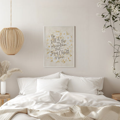 Art mural Annonce-le sur la montagne - impression sur toile vanille vintage