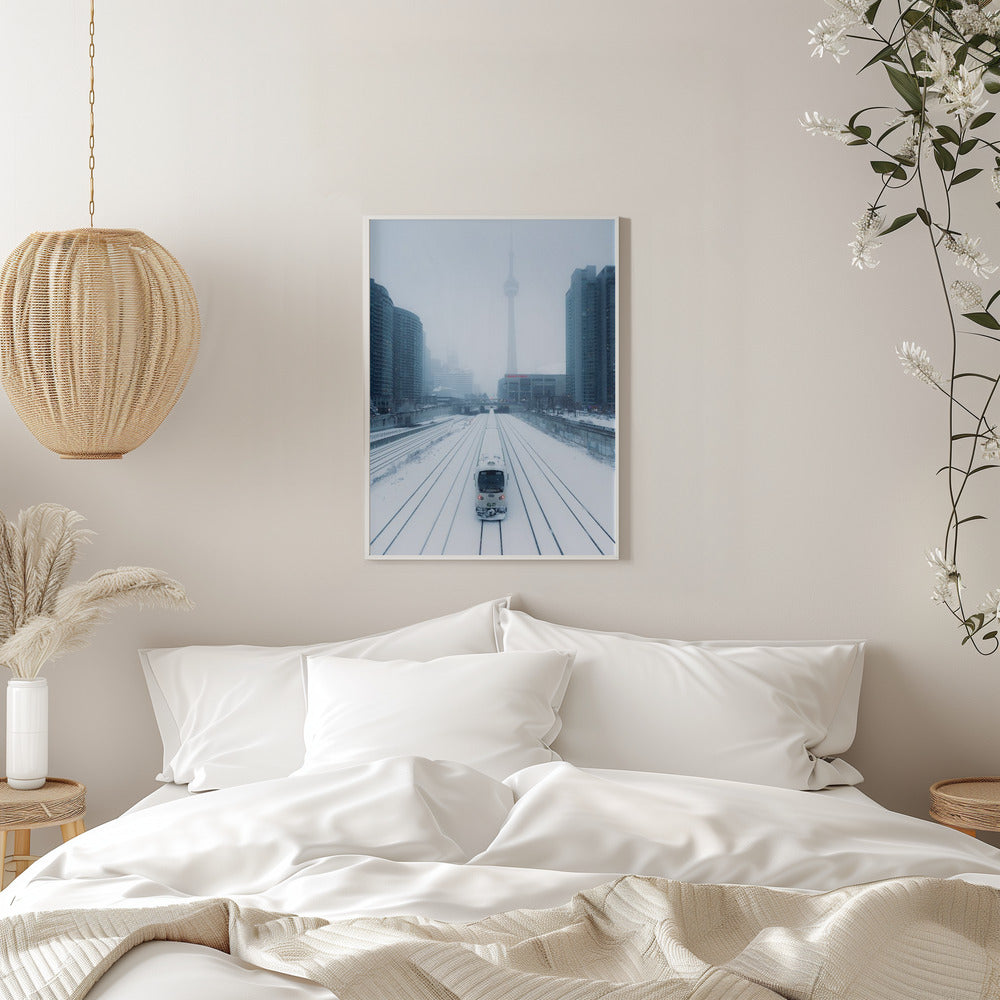 Impression sur toile « Train et tempête »