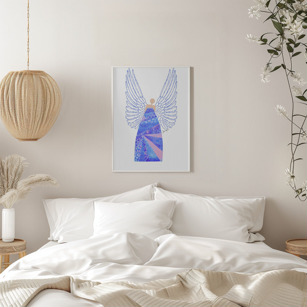 Tableau mural Ange en bleu sur toile