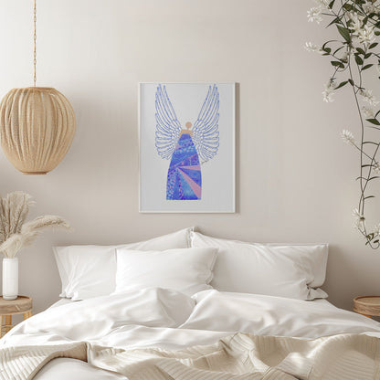 Tableau mural Ange en bleu sur toile
