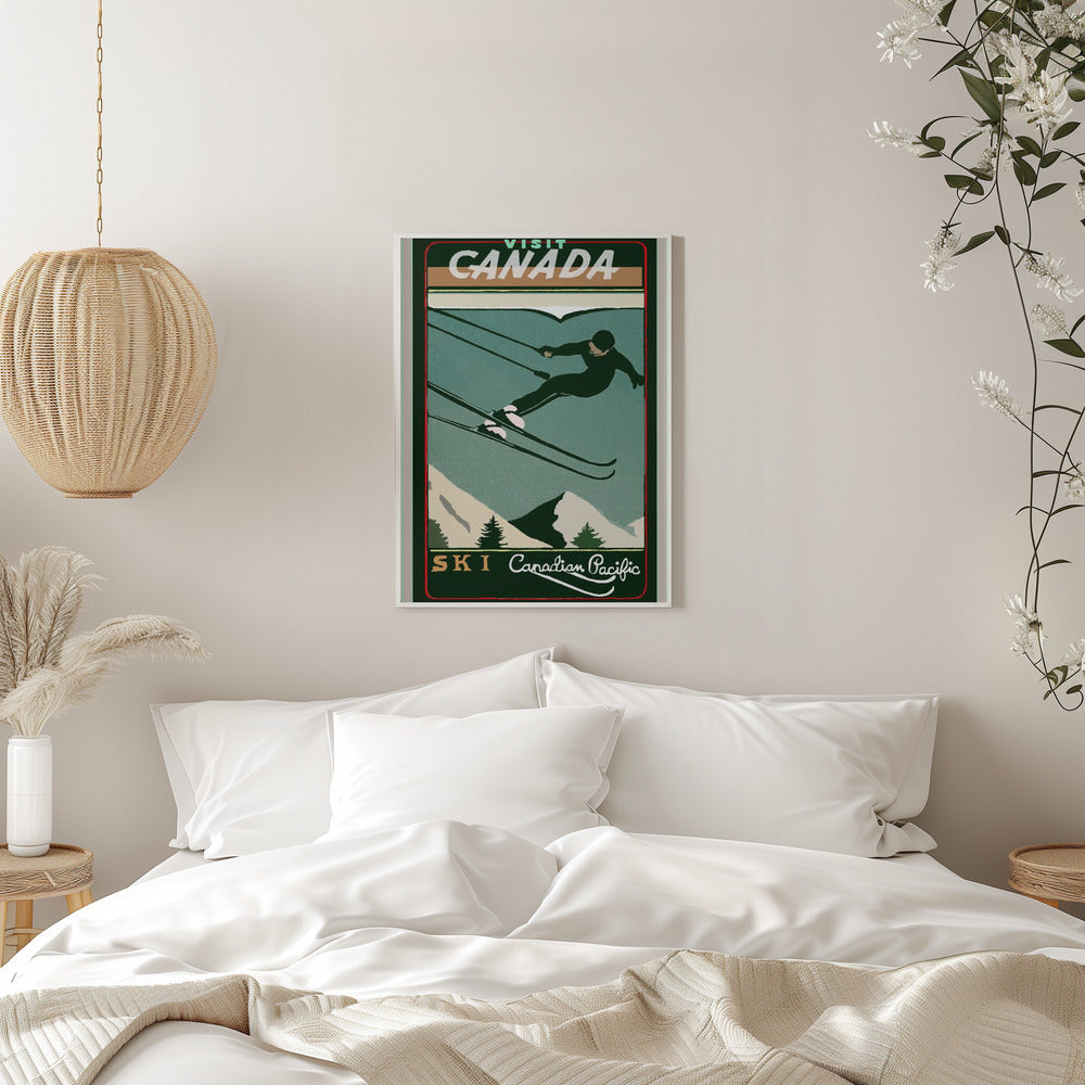 Décoration murale Tourisme d'hiver : Affiche vintage Ski Canada