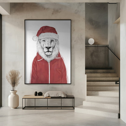 Décoration murale lion Père Noël