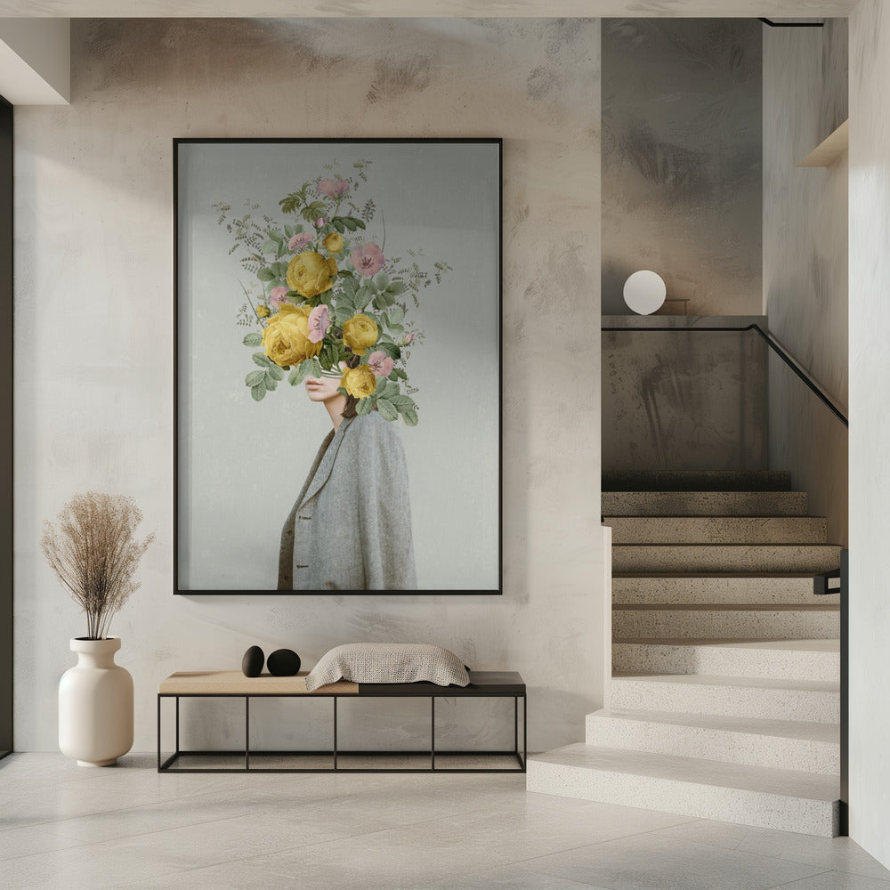 Art mural Bouquet jaune