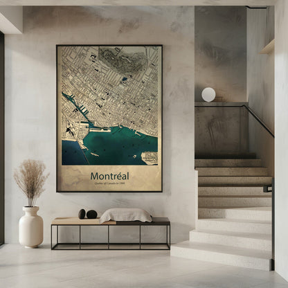 Carte de Montréal décorative