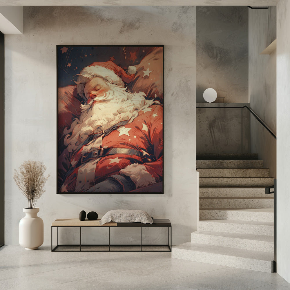 Décoration murale Le Père Noël endormi