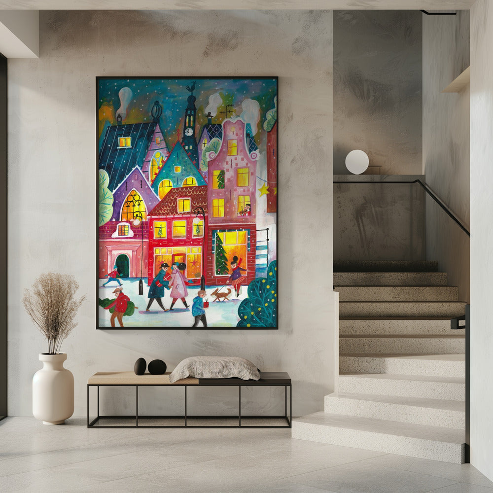 Art mural Noël à Amsterdam Impression sur toile