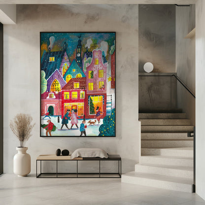 Art mural Noël à Amsterdam Impression sur toile